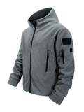 Chaqueta Polar Táctica con Capucha para Hombre | Cremallera Completa