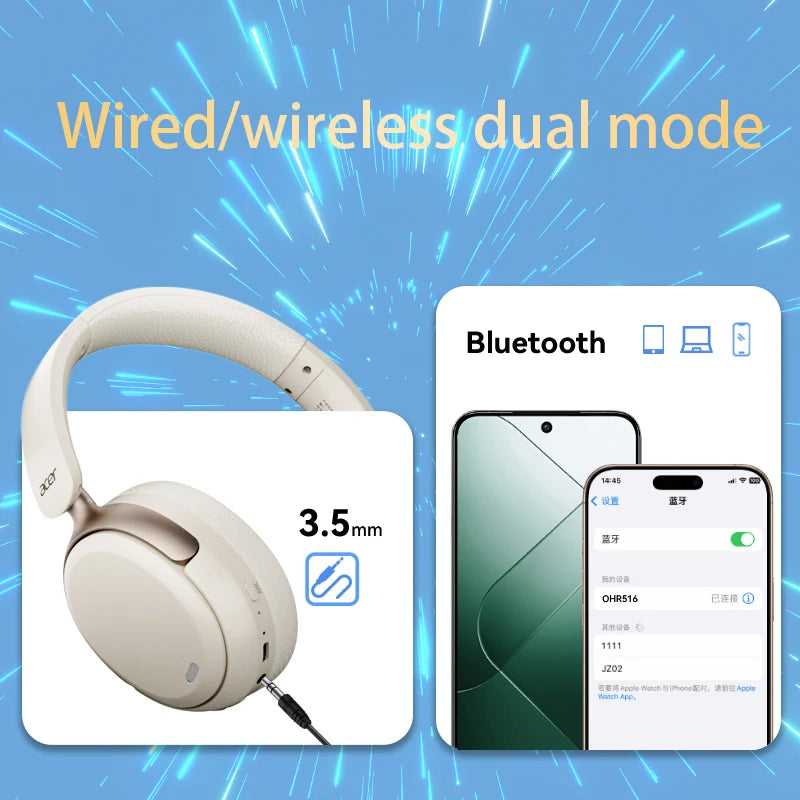 Acer OHR516 Auriculares ANC Bluetooth 5.4 LDAC