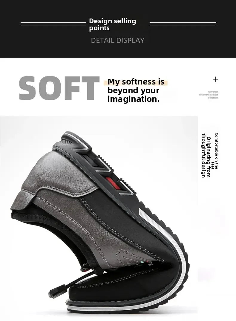 Zapatos casuales de hombre sin cordones, mocasines de poliuretano transpirables