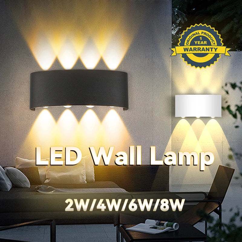 Led Wall Lamp Lámpara led de pared para exteriores, aplique pared, candelabros impermeables, luz led pared, AC85-265V para decoración interior del hogar, lampara pared dormitorio, sala de estar
