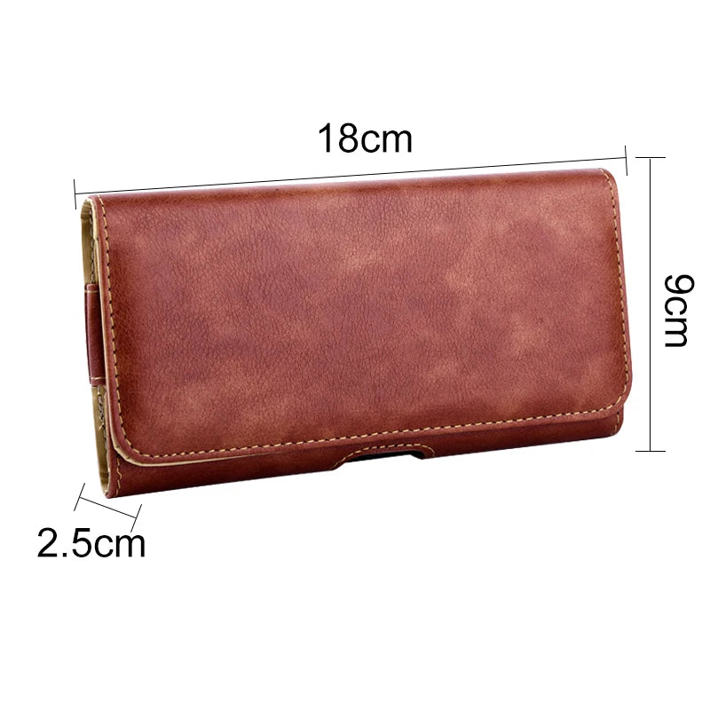 Funda Universal de Cuero para Teléfono con Clip para Cinturón