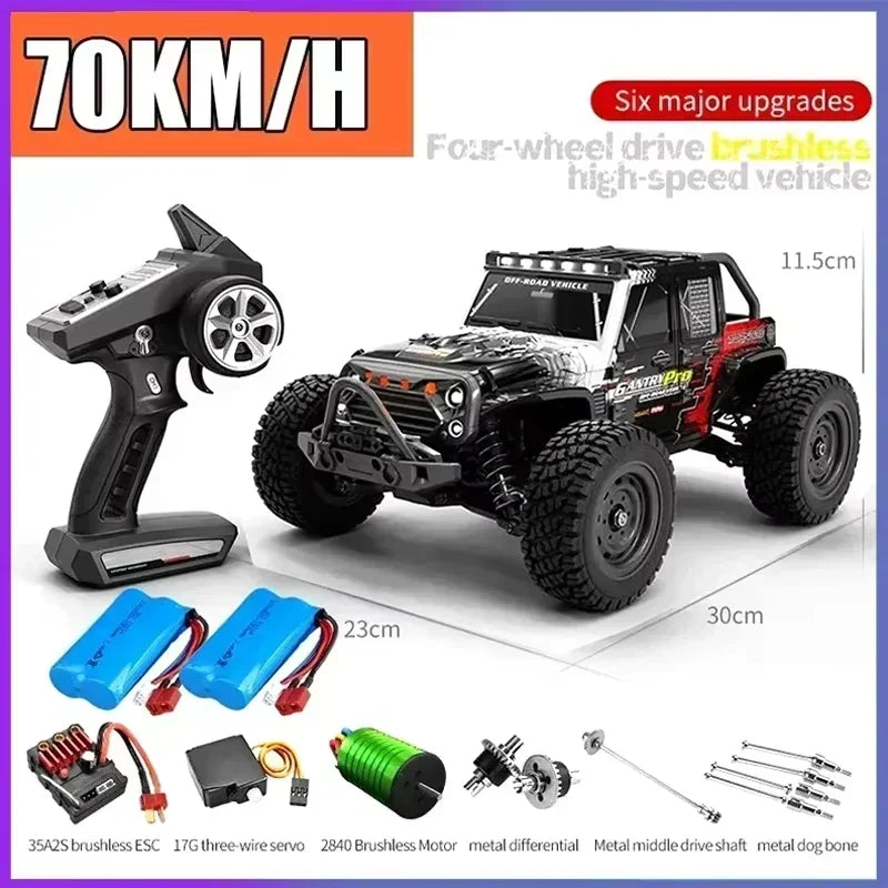 JJRC -Q130 sin escobillas de alta velocidad 70 KM/H4X4 todoterreno 2,4G 4WD Control remoto RC coche 4WD Racing Monster Racing Boy juguete para regalo 1:16