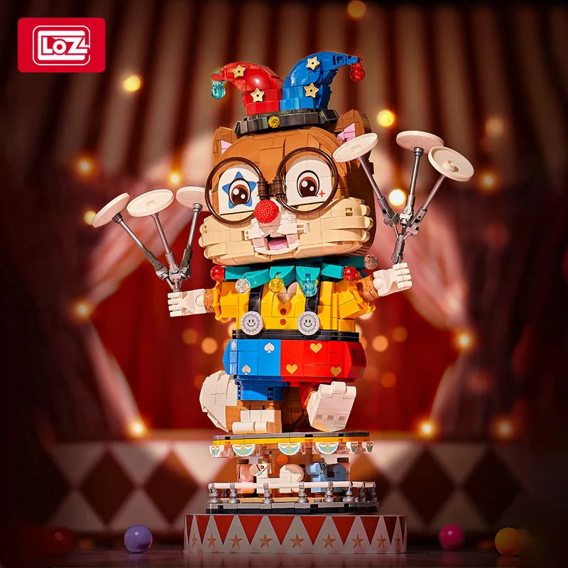 LOZ-1947 juguete de moda nacional payaso ardilla modelo de mesa decoración para adultos y niños modelo de bloques de construcción juguete regalo de Año Nuevo
