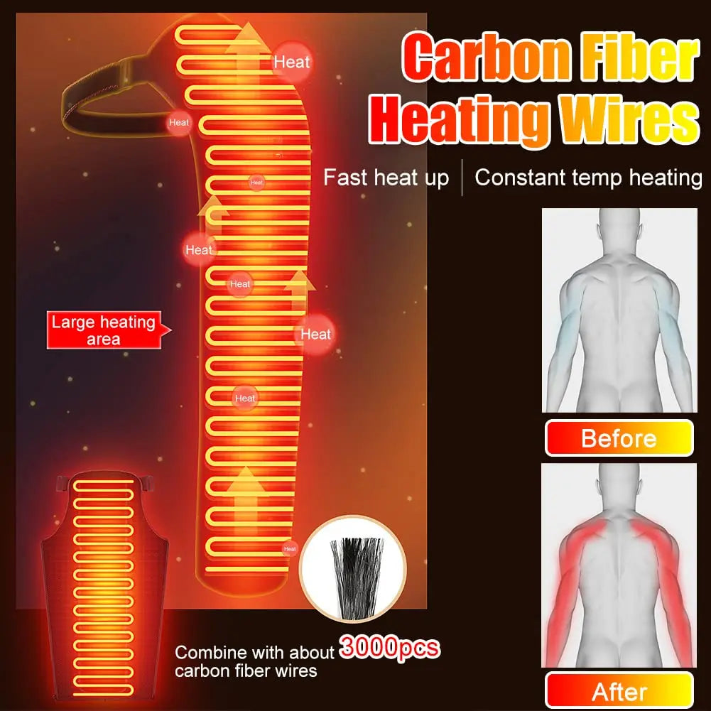 Soporte de Brazo Largo con Calefacción y Masaje, Faja Eléctrica Térmica para Alivio del Dolor de Hombro, Brazo, Codo, Muñeca y Mano