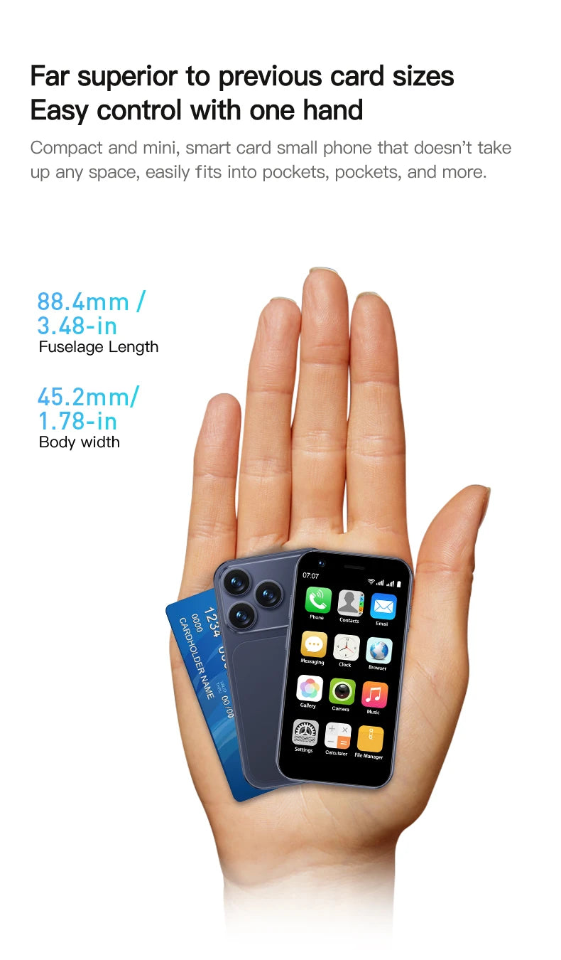 SERVO 18SE Mini Smartphone, pantalla HD de 3,0 pulgadas, 3G WCDMA, 2GB + 16GB, GPS Android, teléfono móvil pequeño, modo de reposo Dual SIM, Play Store