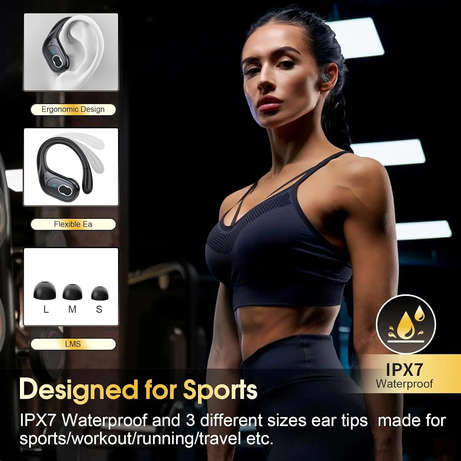 Auriculares TWS Bluetooth 5.4 Deportivos Impermeables 75hs