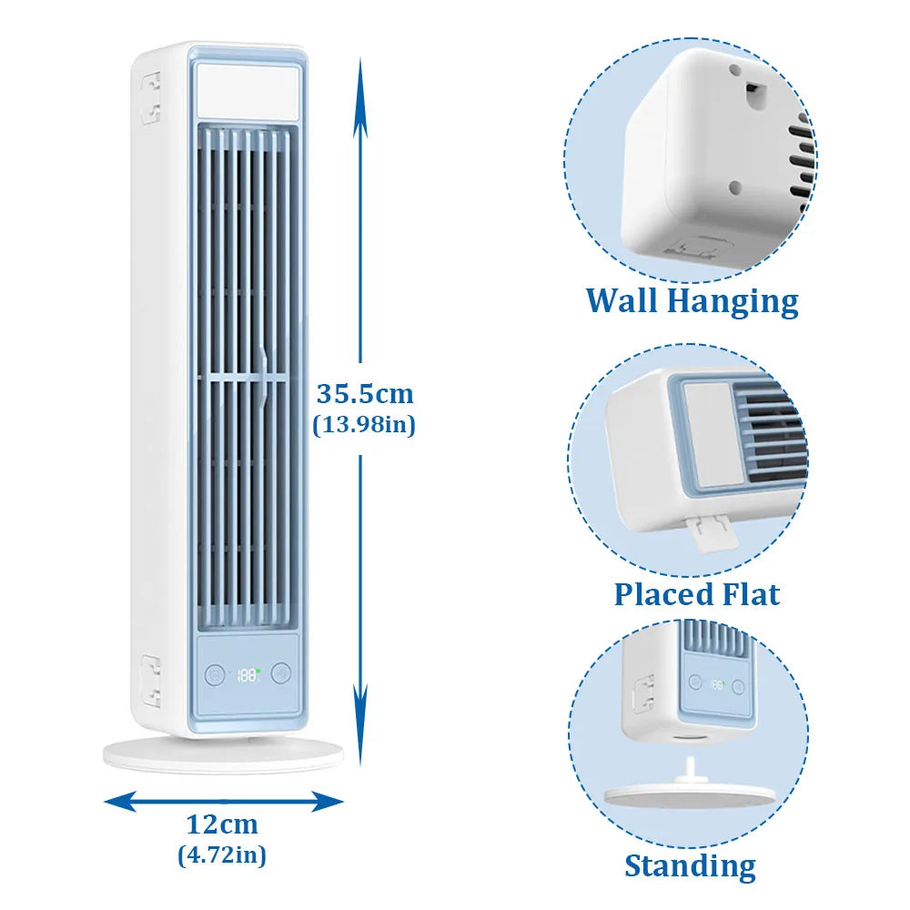 Ventilador de Torre Portátil con Batería 3600mAh y 100 Velocidades