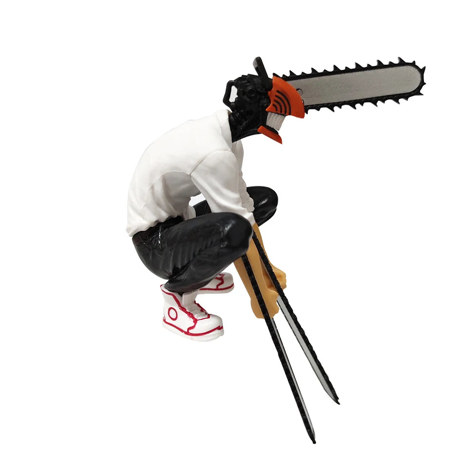 Figura de hombre de motosierra de Anime, conjunto de 2 uds., figura de acción Denji de 14-17cm, muñeca decorativa para coche, colección de modelos de PVC, juguetes, regalos para niños