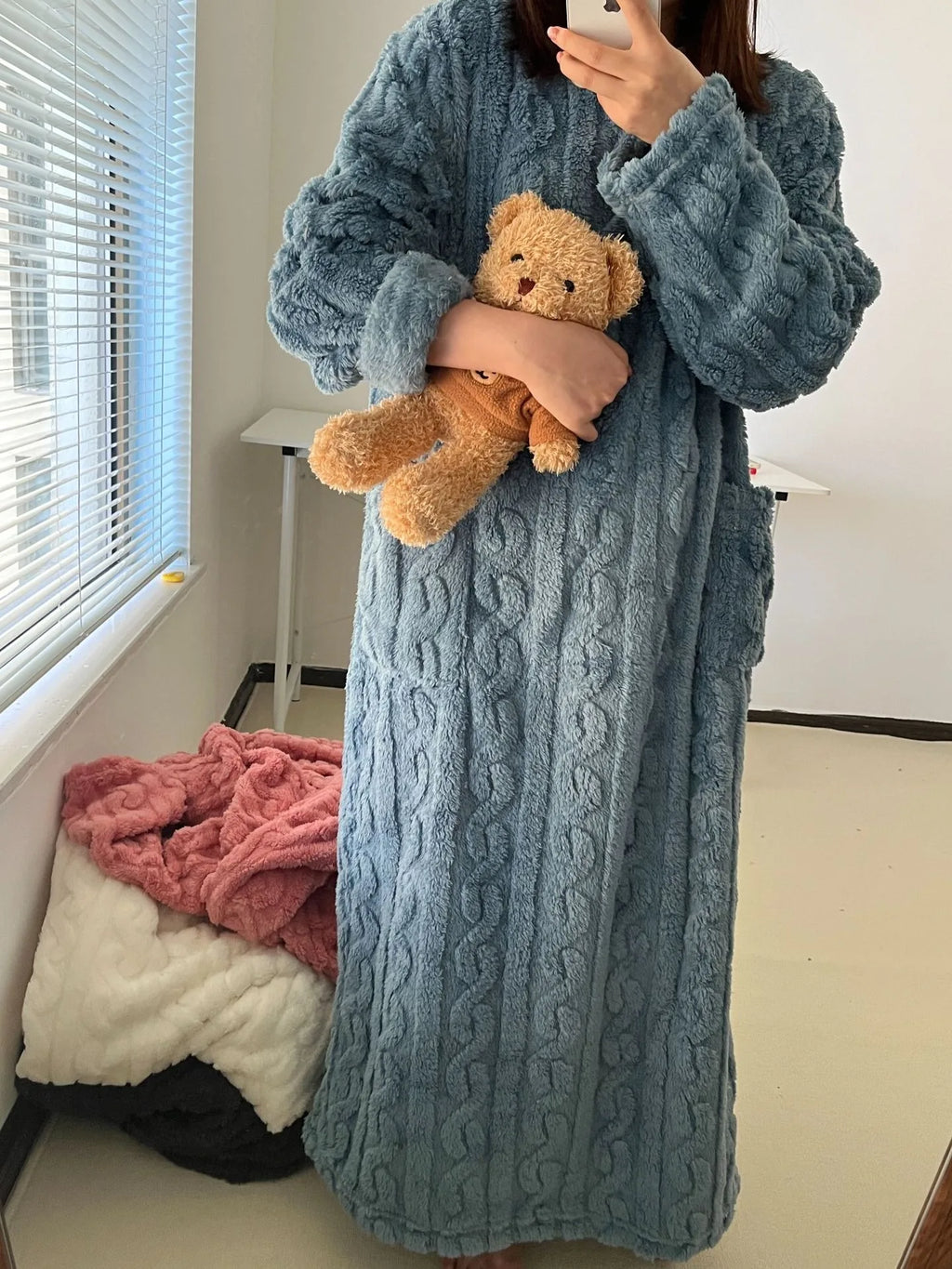 Pijama Polar de Mujer Talle Grande – Franela con Rayas