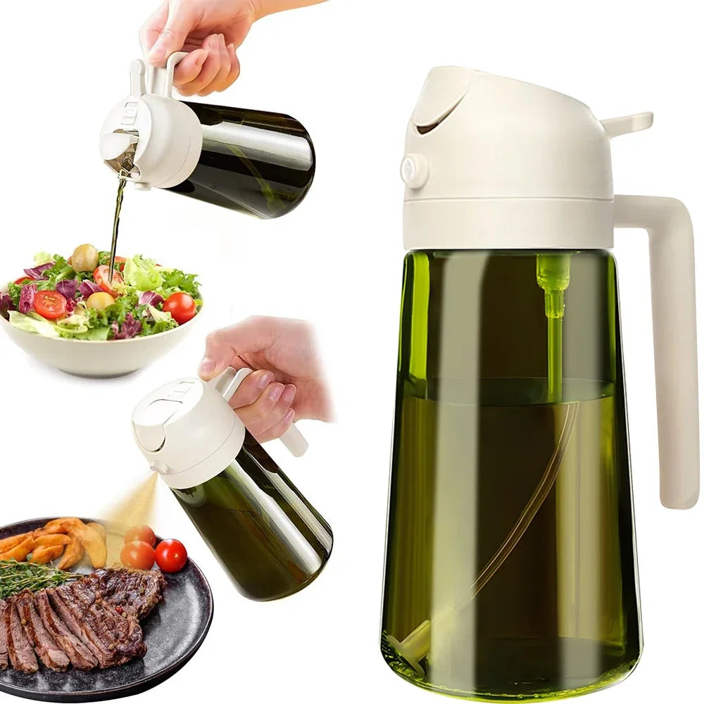 Pulverizador de Aceite Verde 2 en 1, 470ml