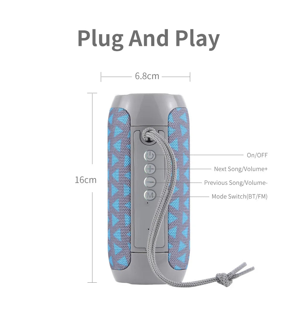 Altavoz Bluetooth T & G TG117, caja de sonido portátil TWS, altavoz resistente al agua, altavoces envolventes estéreo para exteriores, compatible con Radio FM TF