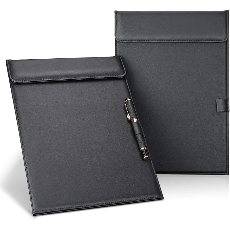 Carpeta Portapapeles A4, Carpeta de Trabajo, Portapapeles de Cuero PU, Carpeta con Clip para Archivos A4, Portadocumentos, Bloc de Notas para Conferencias con Portaplumas