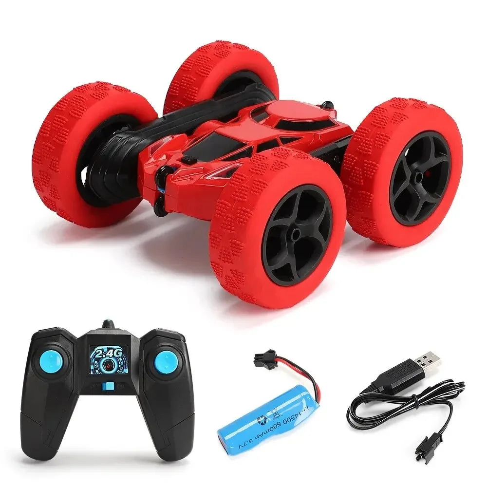 Coche acrobático RC para niños, doble cara, con tapa, 2,4G, Control remoto, rotación derecha 360, todoterreno, regalos de coche RC para niños, adultos y niños