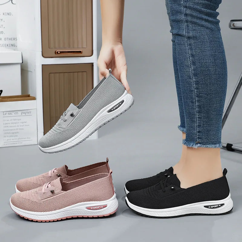 Zapatillas de Mujer Casual — Malla Transpirable, Suela Gruesa