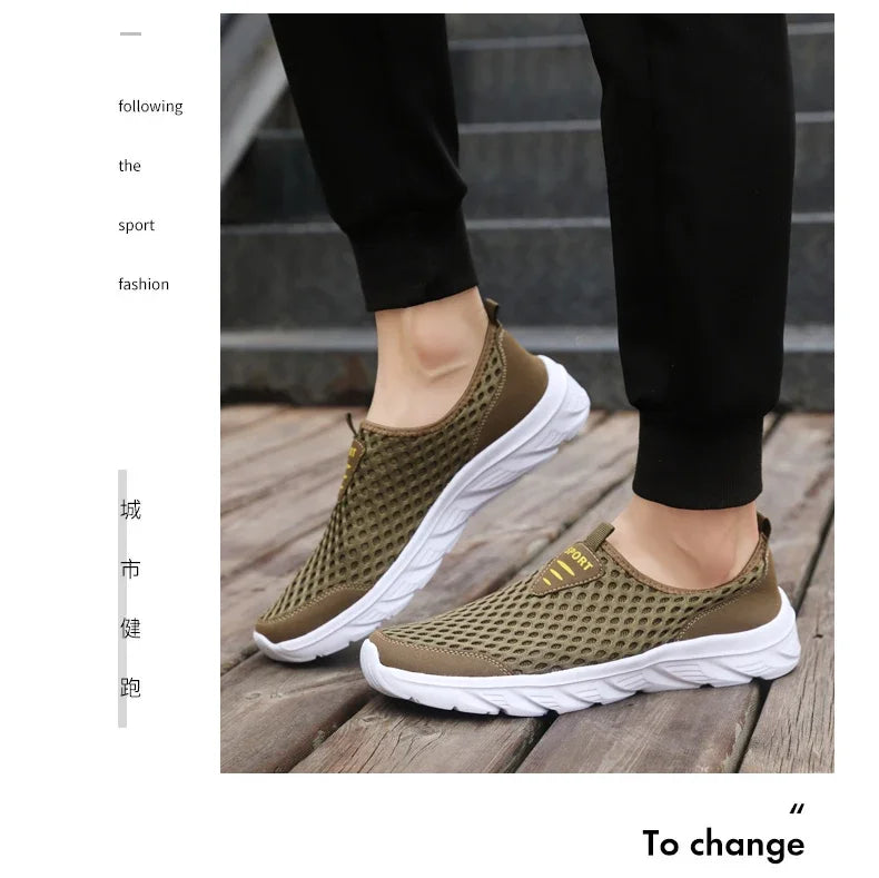 YRZL, zapatos informales ligeros para hombre, zapatillas informales transpirables sin cordones para hombre, zapatos planos antideslizantes para caminar al aire libre, talla 39-46