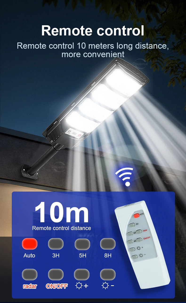 Lámpara Solar LED Exterior Súper Brillante con Sensor de Movimiento IP67