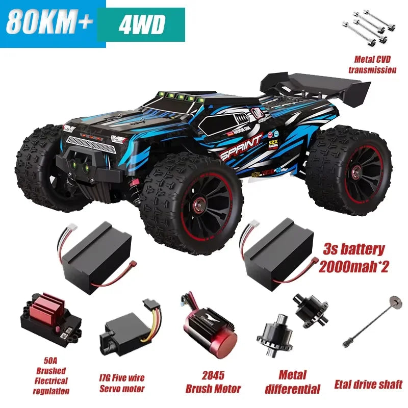 Coche teledirigido 1/14 4WD 2,4G, coche de Control remoto 550, cepillo de carbono, Motor fuerte de deriva, todoterreno, coche de carreras en el desierto, camión remoto, juguetes