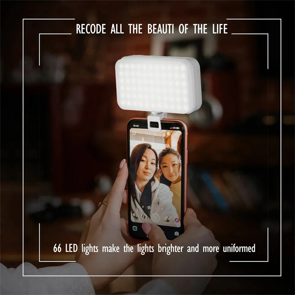 Luz LED de bolsillo COOL DIER para selfies, compatible con iPhone, iPad, teléfonos móviles y portátiles, con clip, flash, luz de relleno para video y fotografía, lámpara de fotografía.