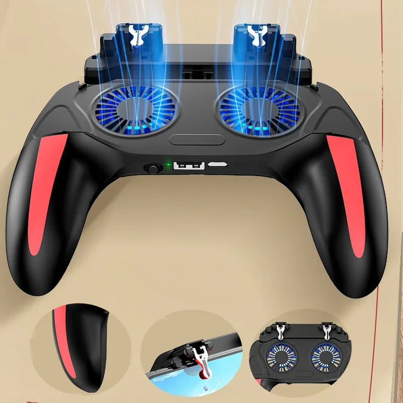 Mando de juegos H10 con agarre de mano, Joystick para Pubg, ventilador de refrigeración con gatillo, refrigerador para teléfono, batería de 5000mAh/alimentado por USB