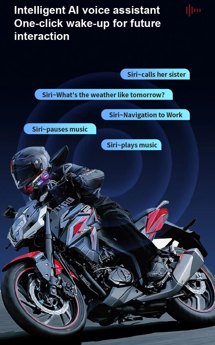 Auriculares Bluetooth para Casco de Motocicleta X3 Pro, Intercomunicador para 2 Motociclistas, 1000M, BT6.0, IPX6, Resistente al Agua, Asistente de Voz, Reducción de Ruido, Radio FM