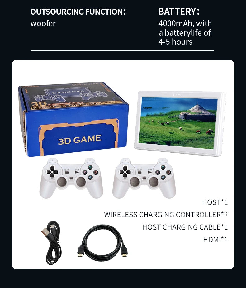 Consola de juegos de TV Coopreme XP18, salida HD, pantalla de 7 pulgadas, consola de vídeo portátil Retro, controlador inalámbrico compatible con simulador de 4000mAh