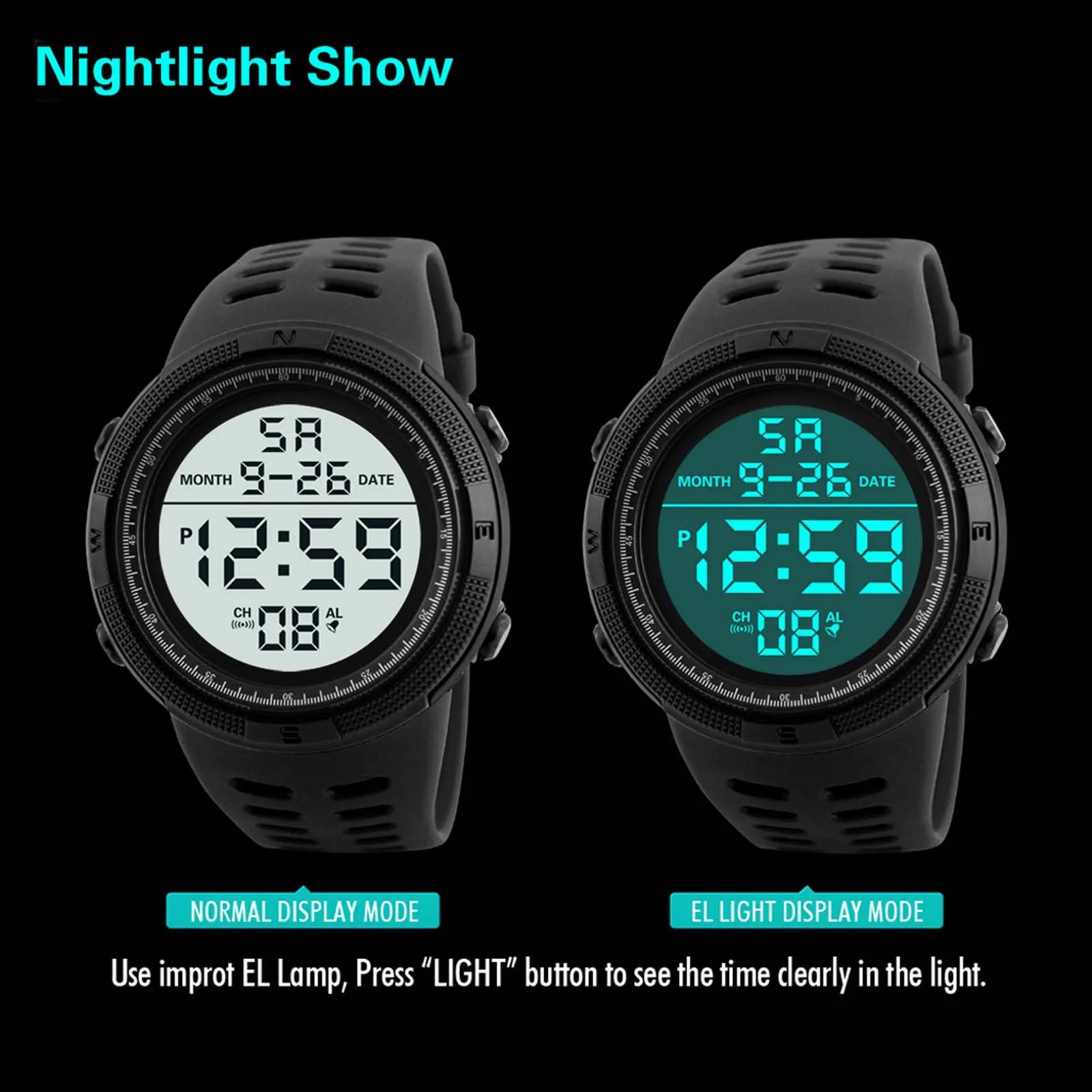Reloj Digital para hombre, reloj de pulsera deportivo militar, relojes deportivos multifunción resistentes al agua, reloj electrónico para niños y estudiantes, regalos para hombres