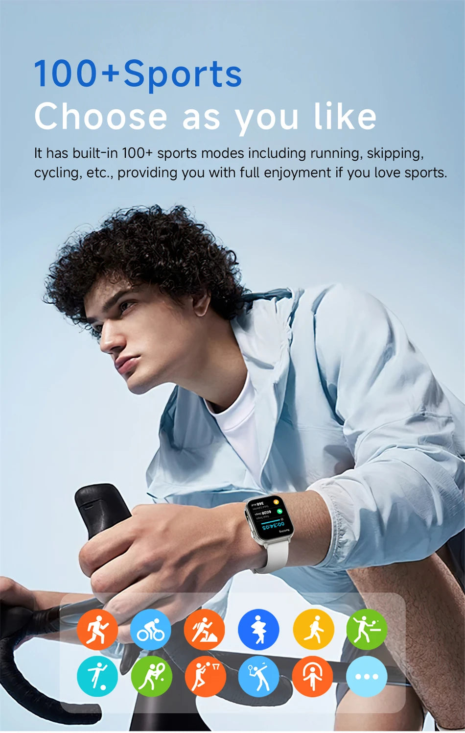 Smartwatch LIGE con llamadas Bluetooth, monitor de salud y carga rápida tipo C