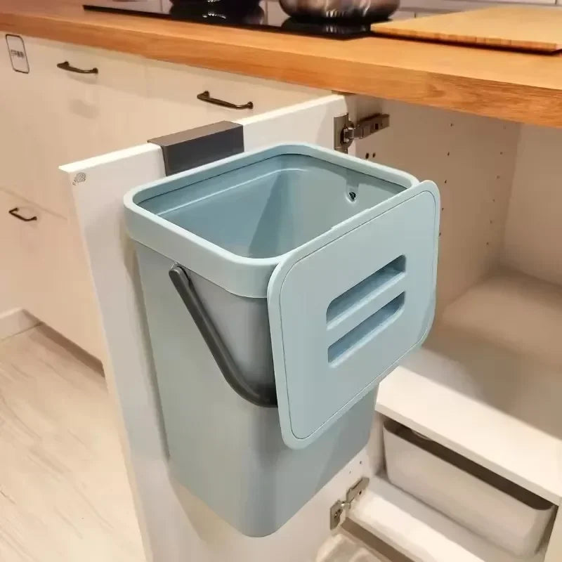 Cubo de basura colgante con tapa silenciosa de 3L a 12L para cocina y baño