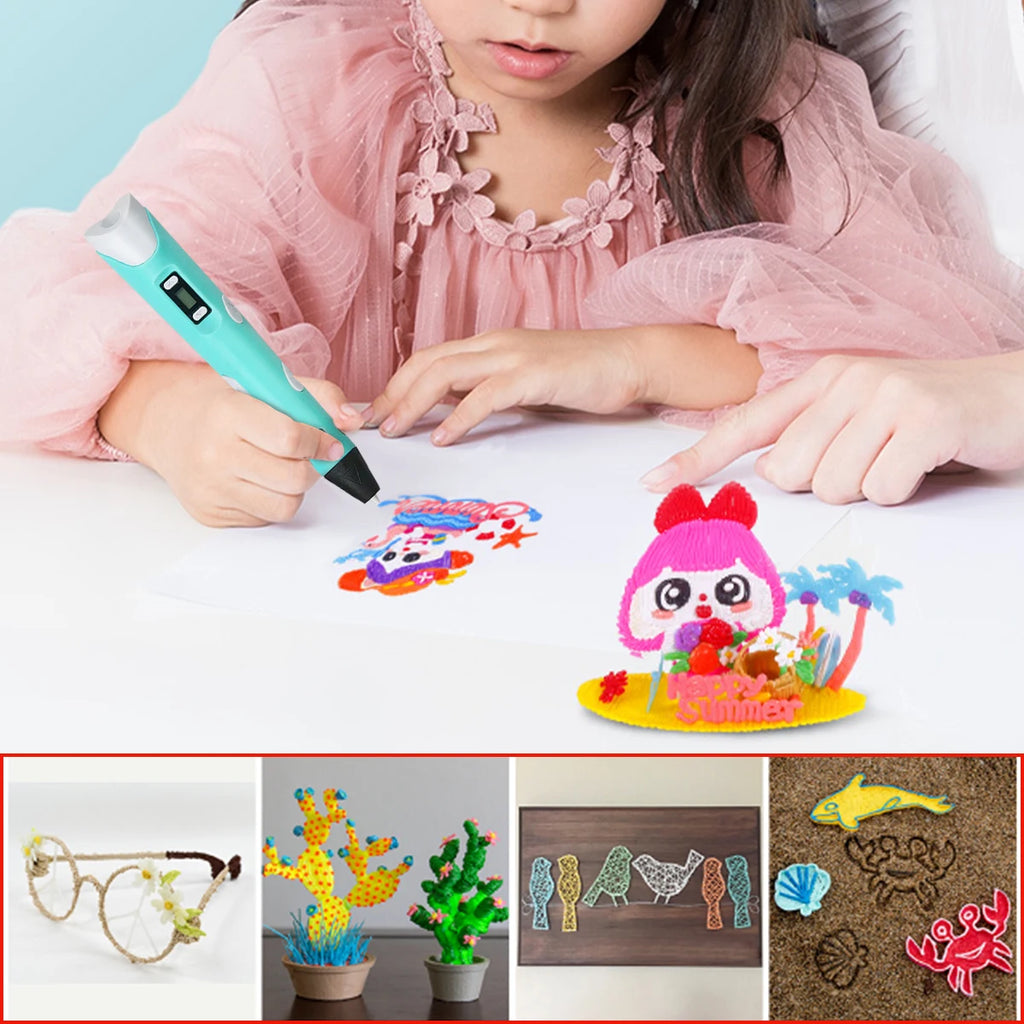 Bolígrafo 3D para Niños, Dibujo DIY con Filamento PLA y LCD