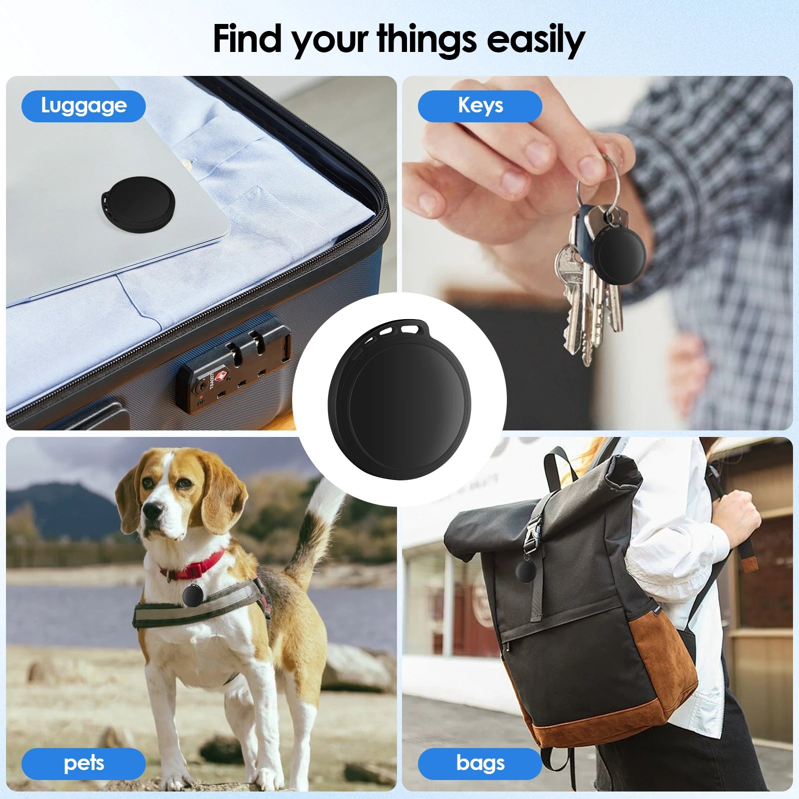 Localizador Antipérdida Compatible con Apple AirTag, Localizador GPS para Autos, Mascotas, Perros, Niños y Ancianos para Prevenir Pérdidas