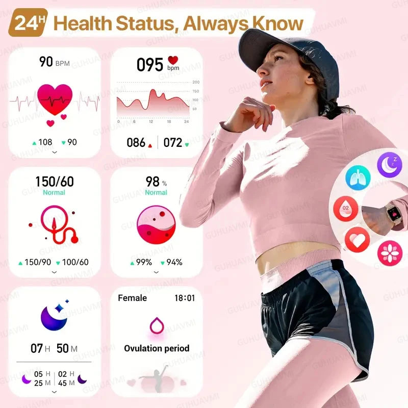 Reloj Inteligente 2026 para Mujer, Pantalla AMOLED HD, Siempre Encendida, Llamadas Bluetooth, Resistente al Agua IP68, GPS, Reloj Inteligente para Hombre, Compatible con Android e iOS