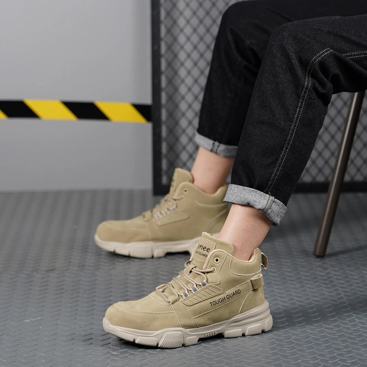 Botas de Trabajo de Seguridad con Punta de Acero para Hombre, con Suela Antideslizante y Resistente al Desgaste