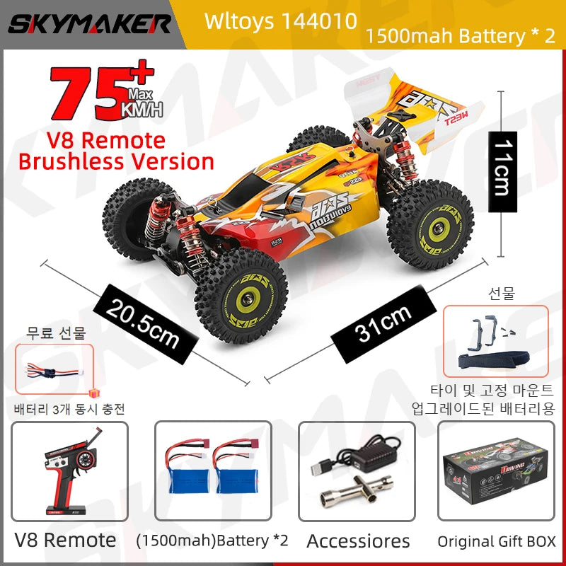 WLtoys 144001/144010 Auto RC Sin Escobillas 1:14 4WD 60km/h