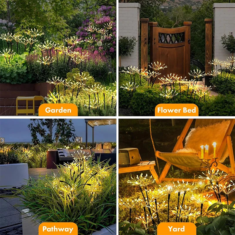 Lámpara Solar de Jardín para Exteriores, Impermeable, Decorativa, Luces de Estrella Oscilantes para Patio, Césped, Camino, 2 Modos de Iluminación