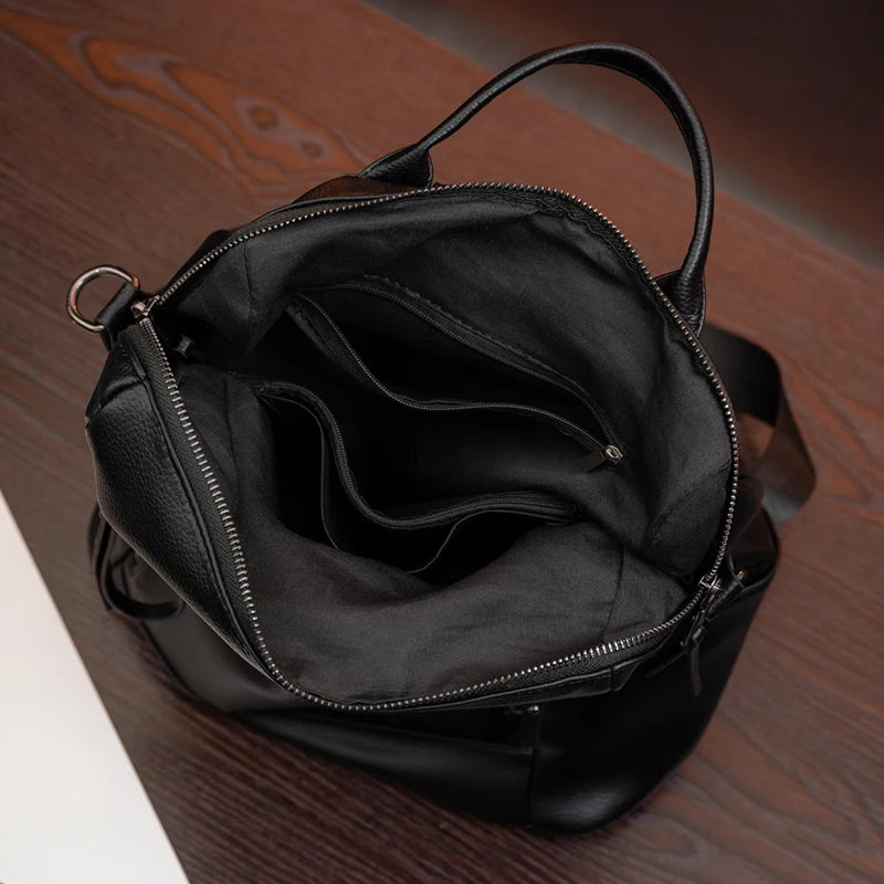 Mochila de mujer suave de estilo retro de gran capacidad, bolso de hombro convertible, perfecto para desplazamientos y viajes