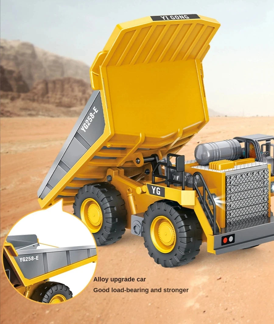 Excavadora, Volquete y Bulldozer RC 4WD con Control Remoto, Vehículos de Construcción