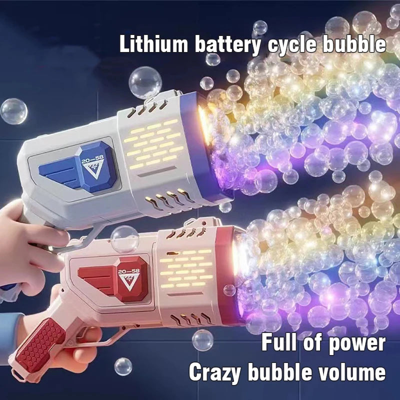 Pistola de Burbujas Automática 36 Agujeros con Luces LED