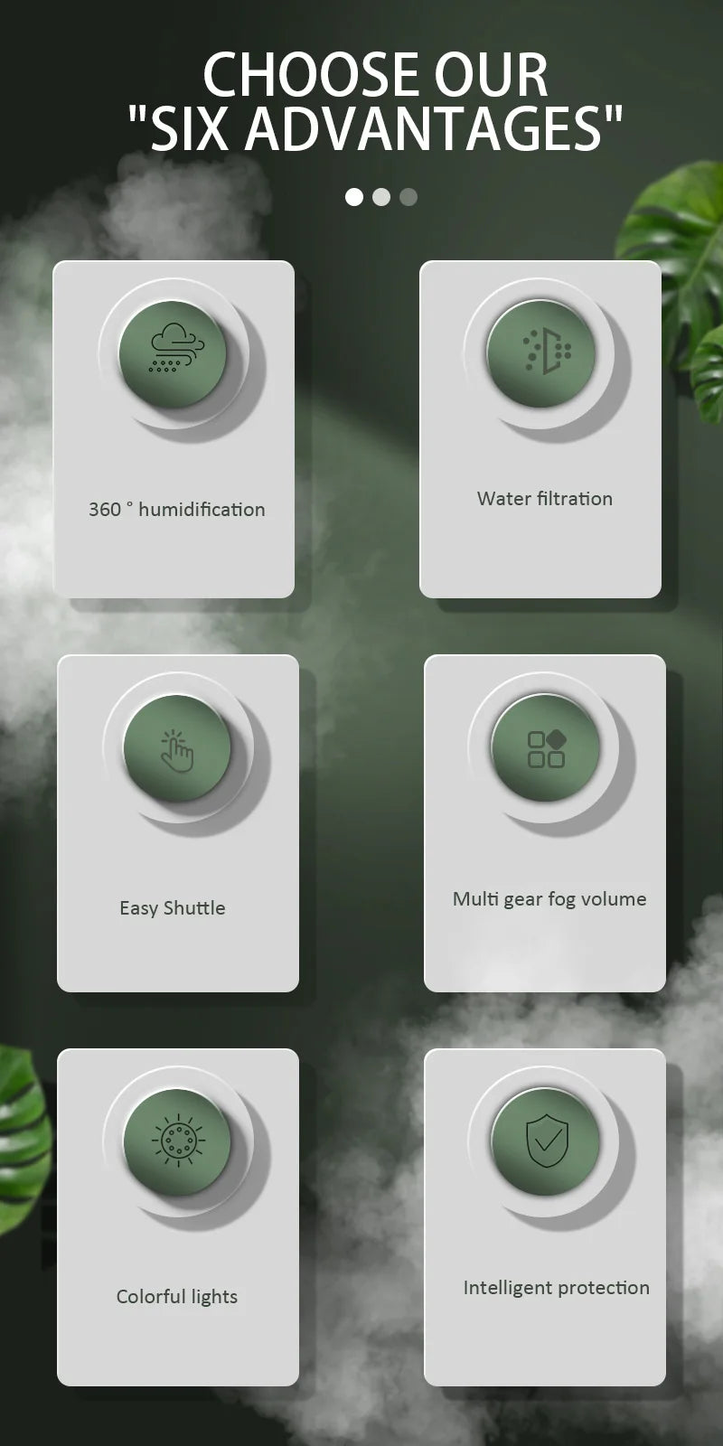 Humidificador Ultrasónico de 3L con Luz Nocturna