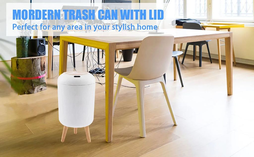 Cubo de Basura con Sensor de Movimiento de 10L, Automático con Tapa, Cubo de Basura Inteligente de Plástico Pequeño para Dormitorio, Baño, Cocina, Oficina