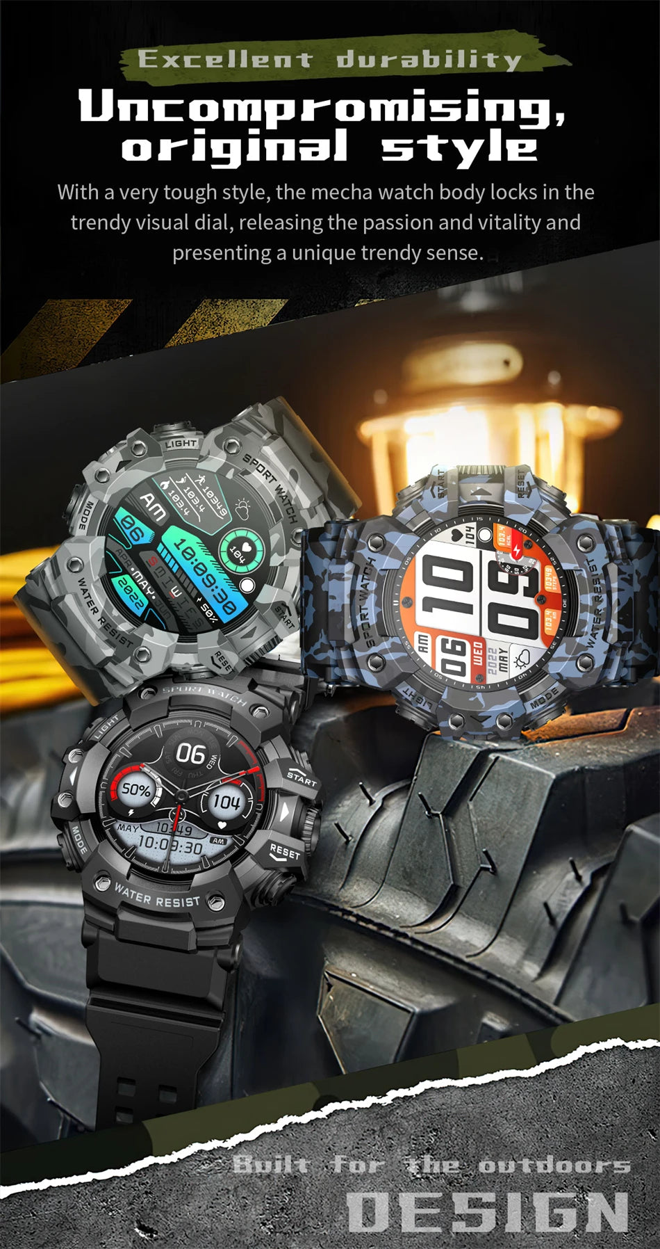Reloj Inteligente Militar 100+ Deportes IP68