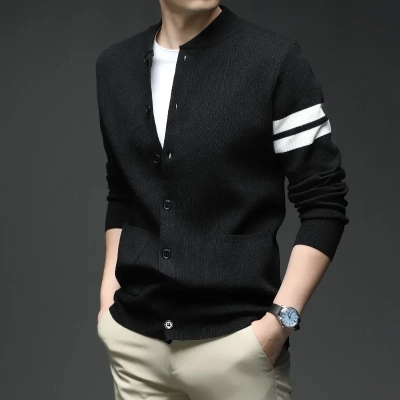 Cárdigan para Hombre con Bloques de Color y Botonadura