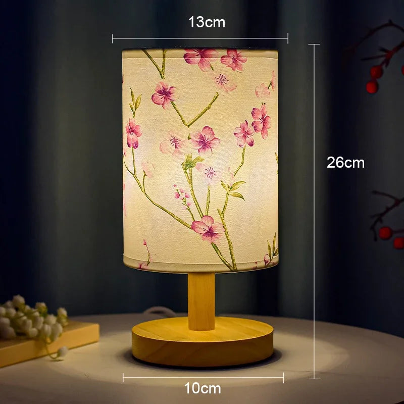Lámpara de Mesa LED Regulable Estilo Chino para Dormitorio