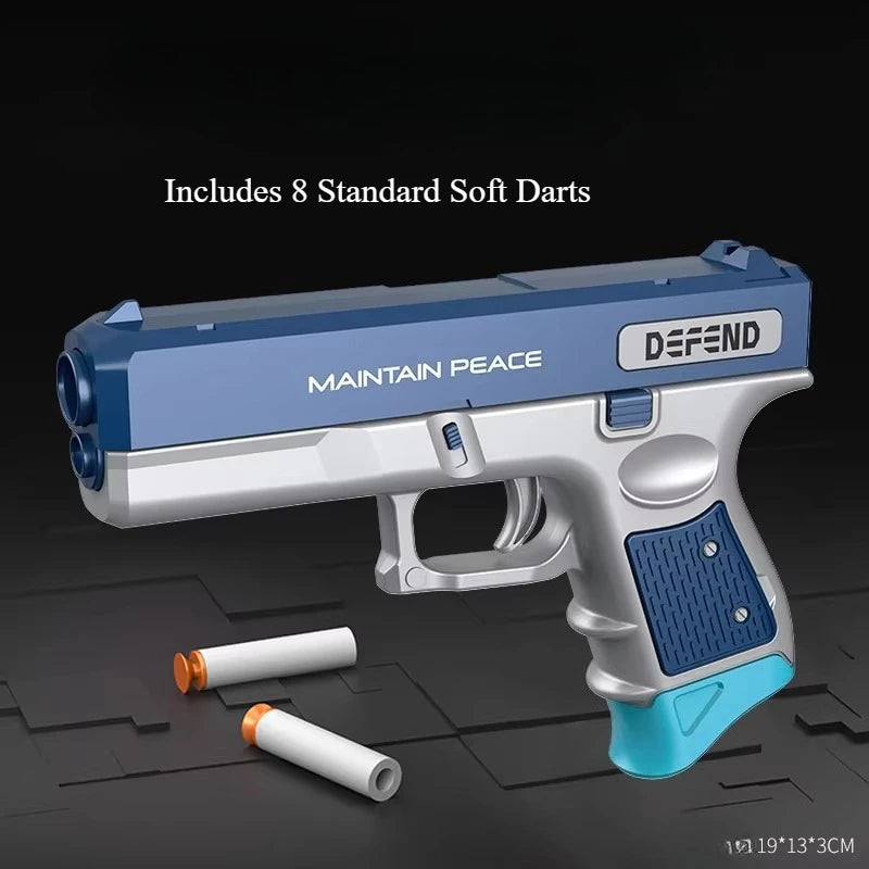 Lanzador de Dardos Suaves, Pistola de Juguete Realista, Pistola Manual de Dardos de Espuma, Juguete Interactivo de Tiro en Interiores con 8 Dardos Suaves