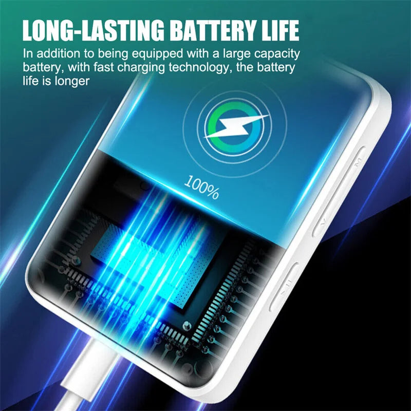 Reproductor MP3 portátil Bluetooth 5.0 con pantalla táctil y Radio FM