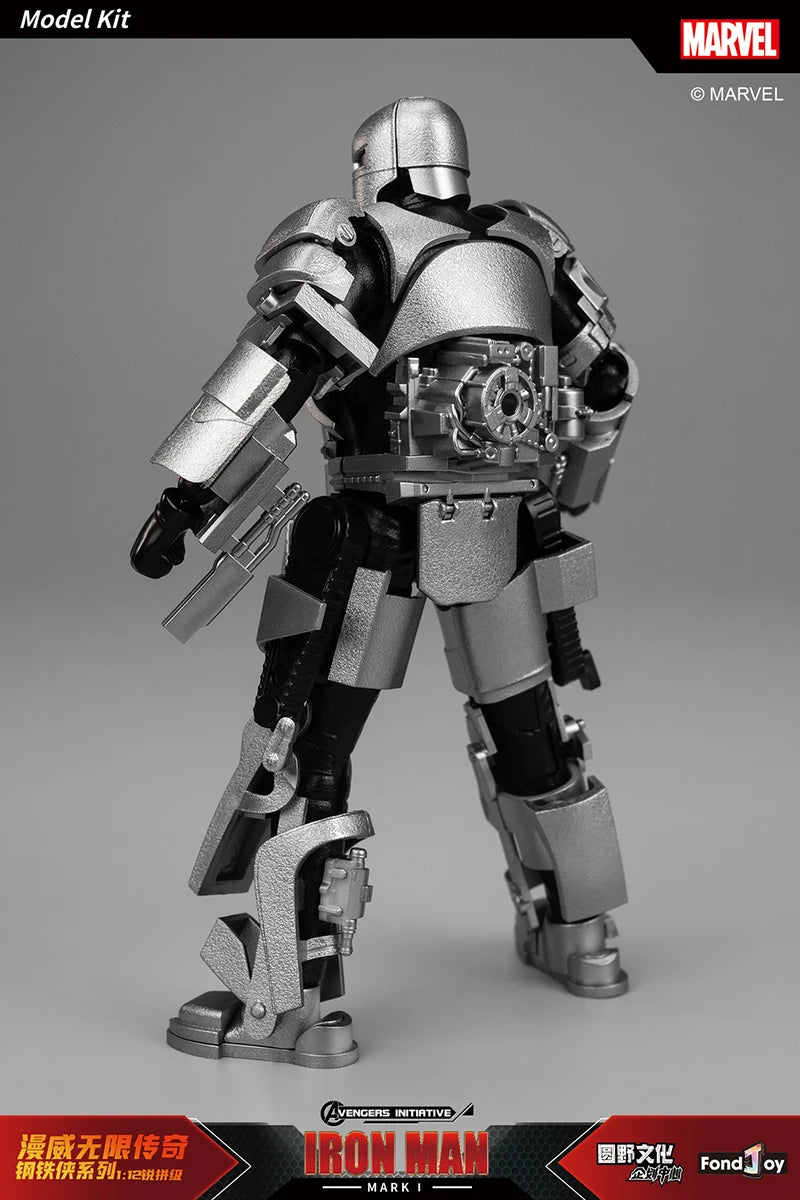 Figura de Anime de Iron Man MK5 de Marvel, Kit de Modelo a Escala 1/12, Serie Infinity Saga, Ironman Mark 5, Ensamblaje ABS, Articulaciones Móviles, Regalos y Juguetes