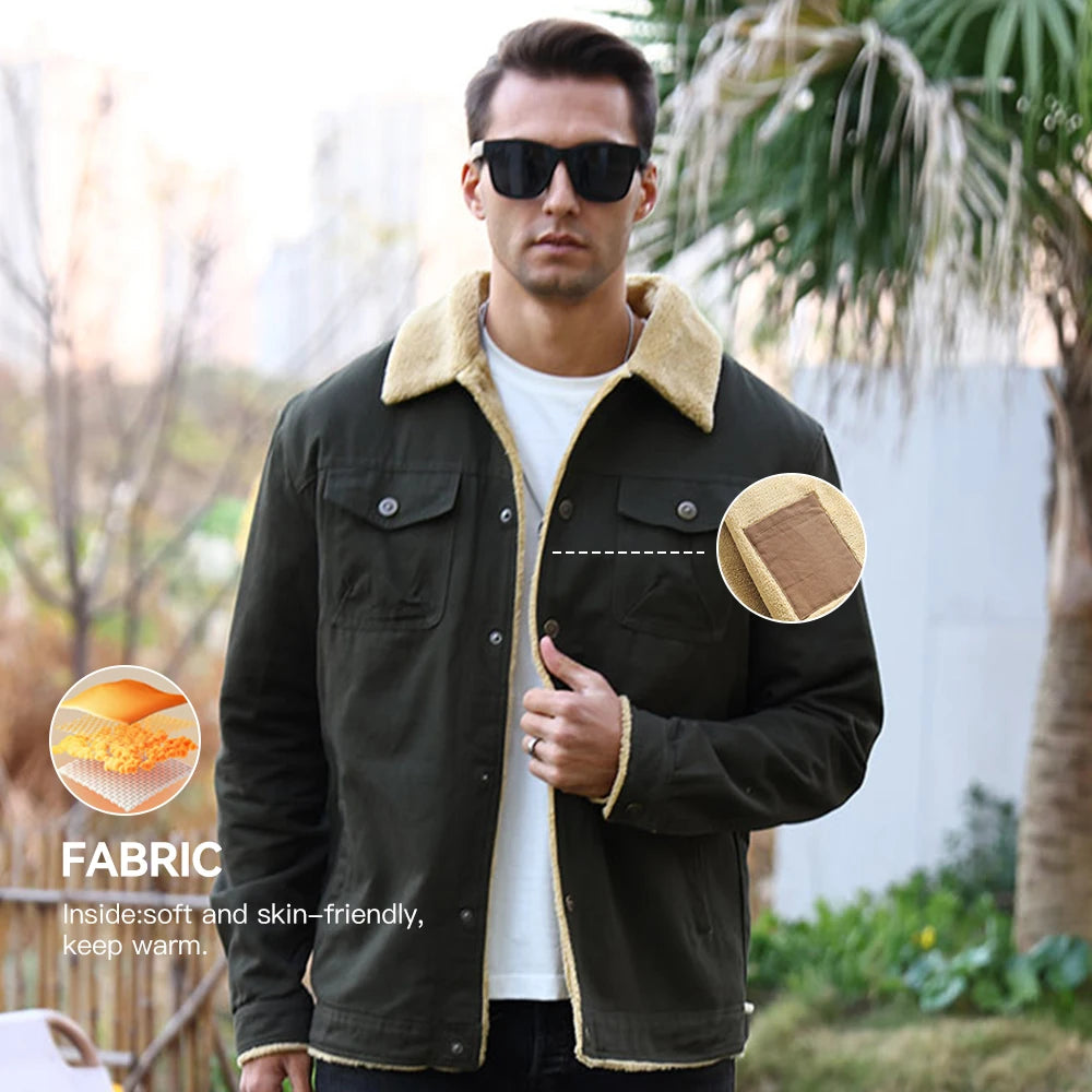 Parka de Invierno para Hombre con Forro Polar y Bolsillos