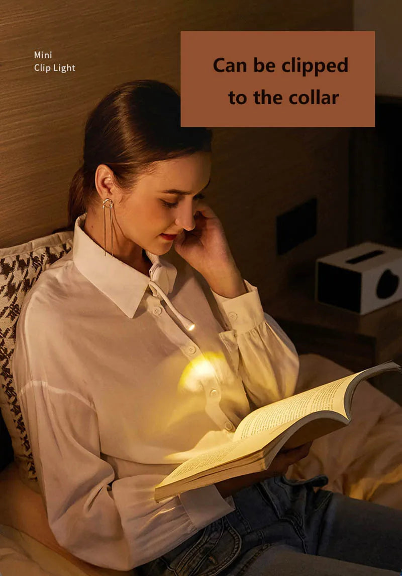Lámpara LED Portátil para Libros con Clip 360°