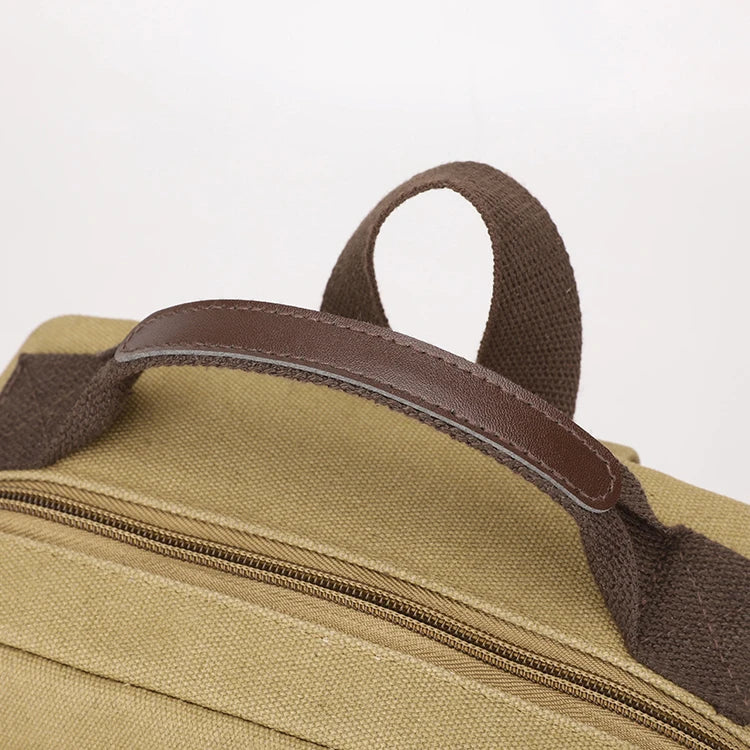 Mochila Retro de Lona, para Senderismo al Aire Libre, Multifuncional, con Múltiples Compartimentos, Bolsa de Pecho, Mochila Lateral