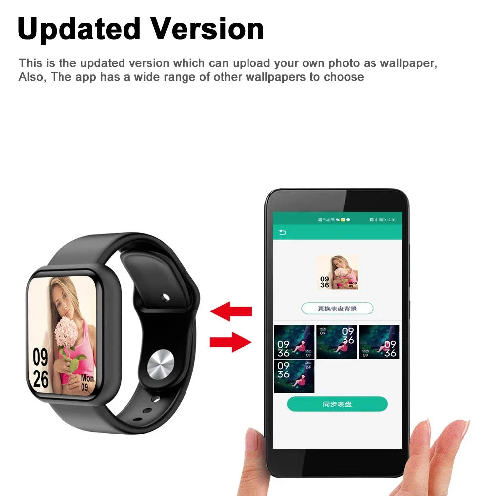 Reloj inteligente D20Pro para hombres y mujeres, reloj deportivo con seguimiento de actividad física, Monitor de ritmo cardíaco y presión arterial, reloj inteligente resistente al agua para Android IOS