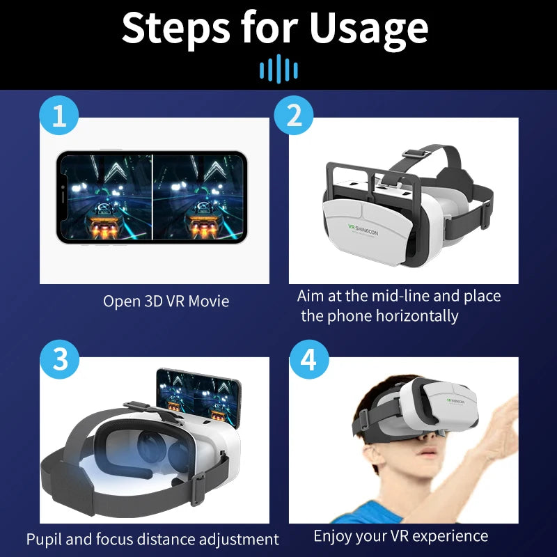 Viar 3D gafas de realidad Virtual VR auriculares casco dispositivos lentes gafas inteligentes para teléfono inteligente Realidade juego móvil Hedset